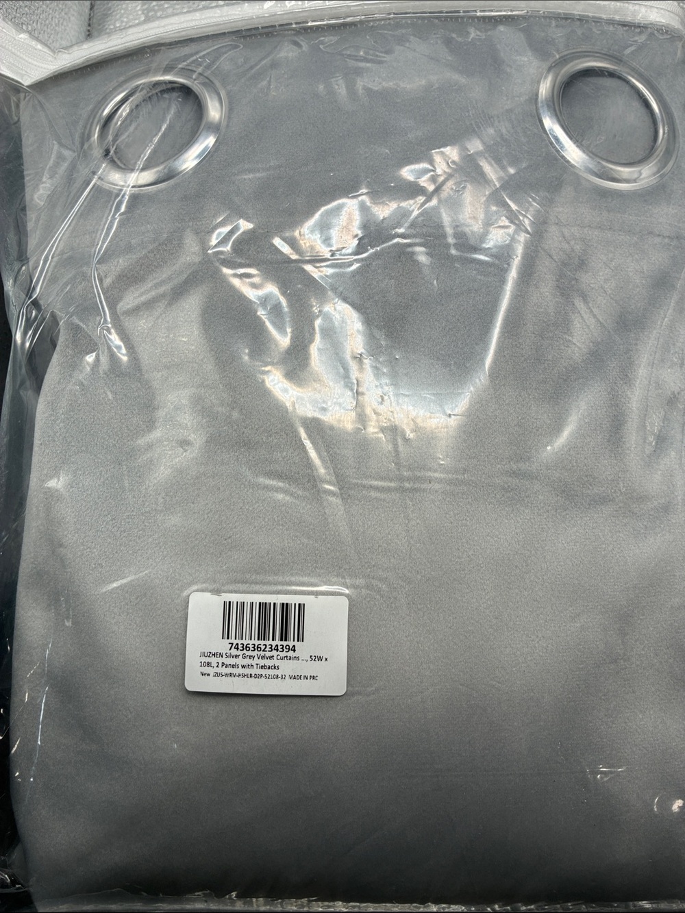 Grey velvet curtains
